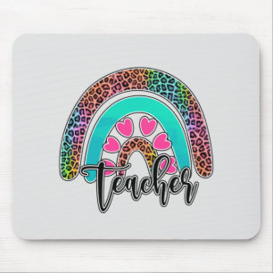 Teacher Rainbow – Kleurrijke luipaardprint Muismat