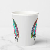 Teacher Rainbow – Kleurrijke luipaardprint Papieren Bekers (Rechts)