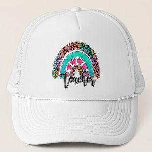 Teacher Rainbow – Kleurrijke luipaardprint Trucker Pet