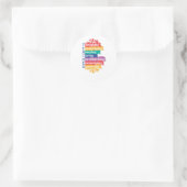 TEACHER RAINBOW QUOTE RONDE STICKER (Tas)