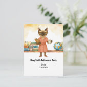 Teacher  retirement 2025 for cat lovers briefkaart (Staand voorkant)