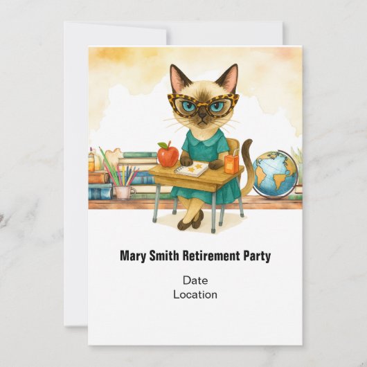 Teacher  retirement 2025 for cat lovers kaart (Voorkant)