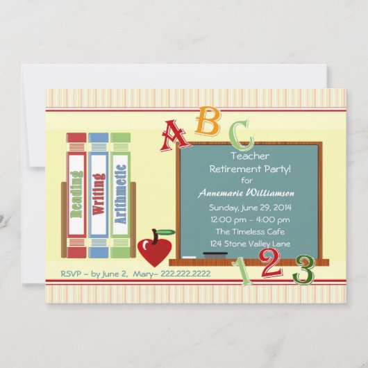 Teacher Retirement ChalkBoard Uitnodiging (Voorkant)