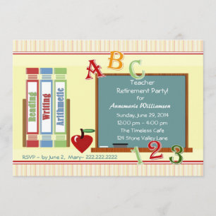 Teacher Retirement ChalkBoard Uitnodiging