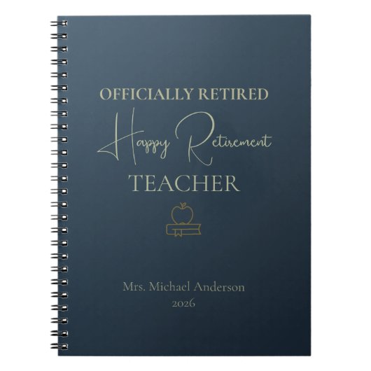 Teacher Retirement Gift Officially Retired Notitieboek (Voorkant)