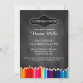 Teacher Retirement Party Chalkboard Pencils Kaart (Voorkant)