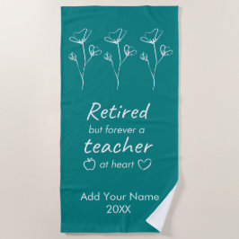 Teacher Retirement Vakantie Blauwgroen Strandlaken
