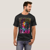 Teacher Retro Black History Month Afro Queen Black T-shirt (Voorkant volledig)