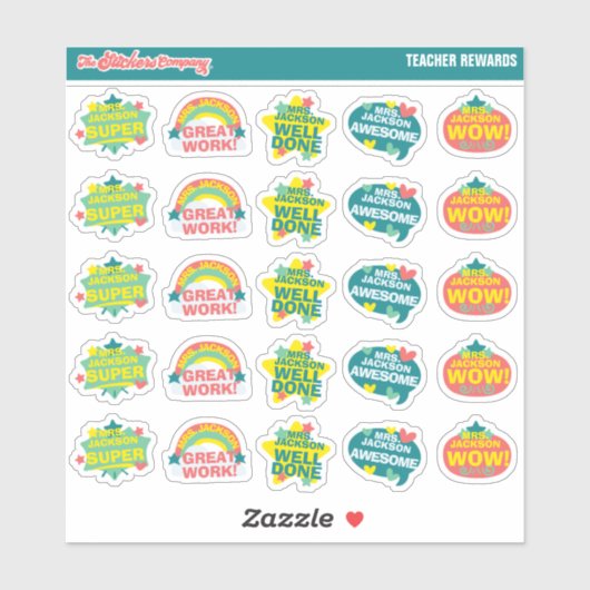 Teacher Reward Aangepaste naamlabels | School Sticker (Vel)