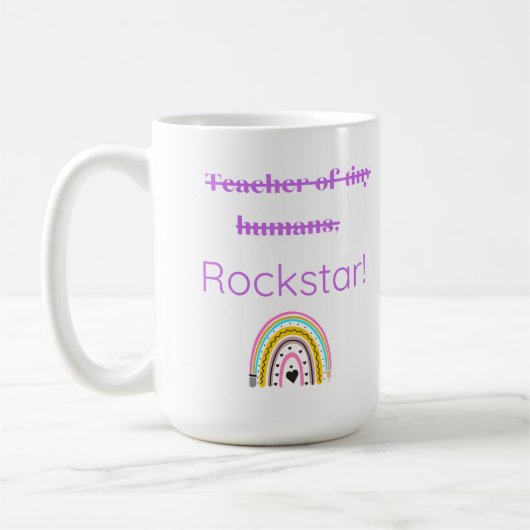 Teacher Rockstar - Leuke Teacher Mok met Rainbow (Links)