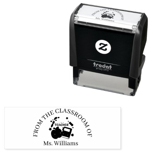 Teacher Rubber Stamp Zelfinktende Stempel (In situ)