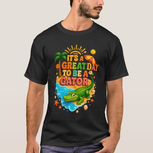 Teacher School Alligator Het is een geweldige dag T-shirt (Voorkant)