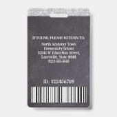 Teacher School Custom Employee Foto Logo Bar Code Badge (Achterkant)