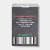 Teacher School Medewerker Custom Foto Logo Bar Cod Badge (Achterkant)