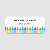 Teacher School Medewerker Personeel Crayons Naamplaatje (Voorkant)
