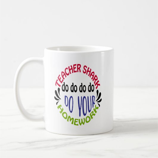 Teacher Shark Do Do Do Do Do - Coffee Mug Koffiemok (Links)