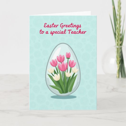 Teacher Spring Bouquet Easter Card Kaart (Voorkant)