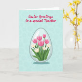 Teacher Spring Bouquet Easter Card Kaart (Gele Bloem)