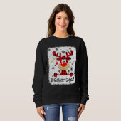 Teacher Squad Cute Red Plaid Reindeer Snow  Christ Trui (Voorkant volledig)