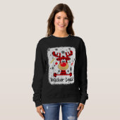 Teacher Squad Cute Red Plaid Reindeer Snow  Christ Trui (Voorkant volledig)