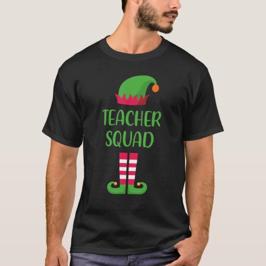 Teacher Squad Elf Family Matching Group Christmas  T-shirt (Voorkant)
