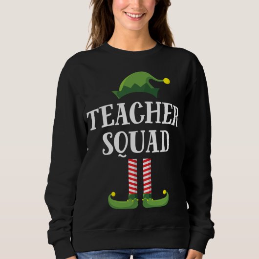 Teacher Squad Elf Matching Groep Kerstschool Trui (Voorkant)
