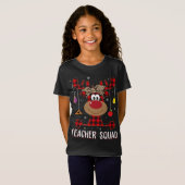 Teacher Squad Kerstmis Grappige Rendier Docent XMA T-shirt (Voorkant volledig)