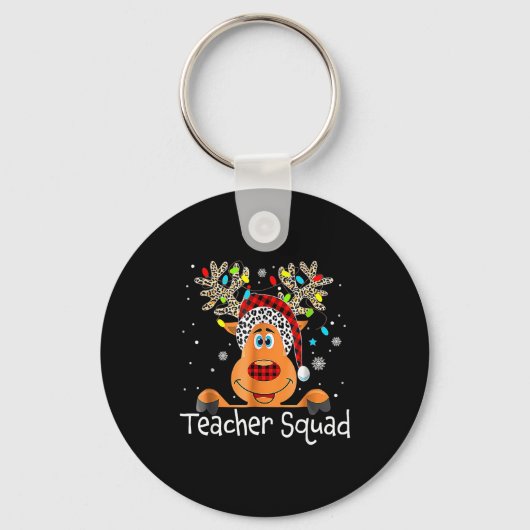 Teacher Squad Reindeer Teacher Christmas Xmas Sleutelhanger (Voorkant)