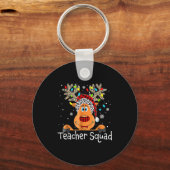 Teacher Squad Reindeer Teacher Christmas Xmas Sleutelhanger (Voorkant)