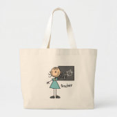 Teacher Stick Figuur Bag Grote Tote Bag (Voorkant)