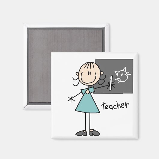 Teacher Stick Figuur Magneet (Voorkant / Achterkant)