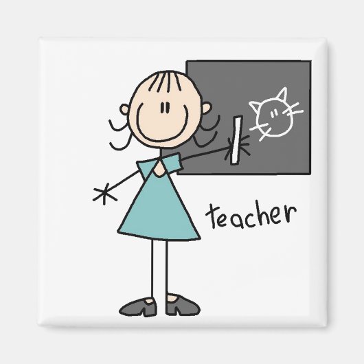 Teacher Stick Figuur Magneet (Voorkant)