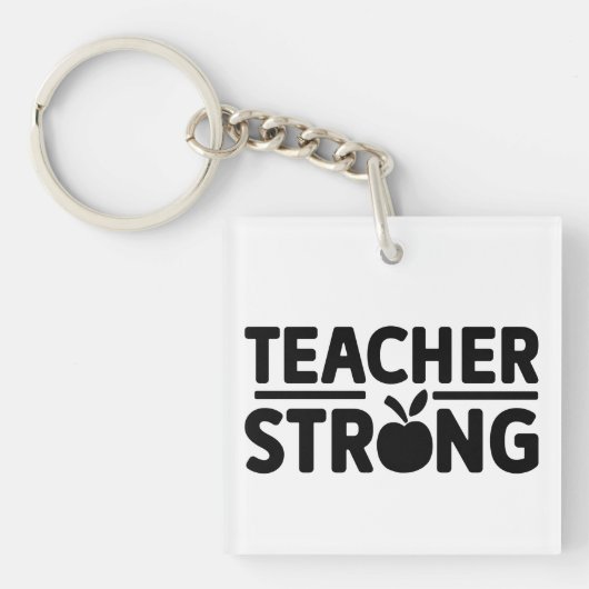 Teacher Strong Wordart Sleutelhanger (voorkant)