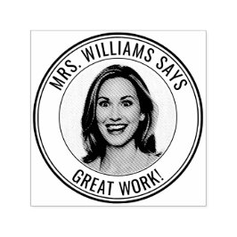 Teacher Student Custom Photo Great Work Classroom Zelfinktende Stempel