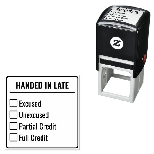 Teacher Student Late Grading Checklist Zelfinktende Stempel (In situ)