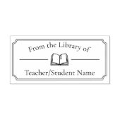 Teacher Student Library Book Ex Libris Open Book Zelfinktende Stempel (Design)