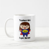 Teacher Super Hero Schattige Personaliseren Koffiemok (Links)