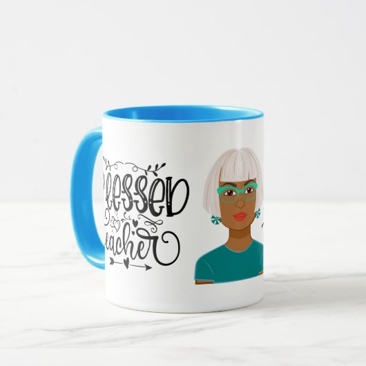 Teacher Superheroes Blessed Teacher Classic Mok (Voorkant links)