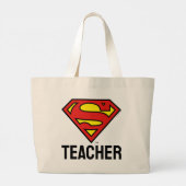 Teacher Superman S-Shield | Superman Logo Grote Tote Bag (Achterkant)