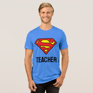 Teacher Superman S-Shield Superman Logo Tri-Blend Shirt