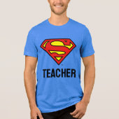 Teacher Superman S-Shield | Superman Logo Tri-Blend Shirt (Voorkant)