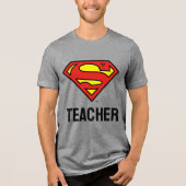 Teacher Superman S-Shield | Superman Logo Tri-Blend Shirt (Voorkant)