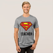 Teacher Superman S-Shield | Superman Logo Tri-Blend Shirt (Voorkant volledig)
