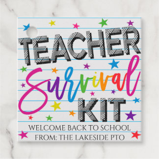Teacher Survival Kit Gift Tags, Welcome Back Bedankjes Labels