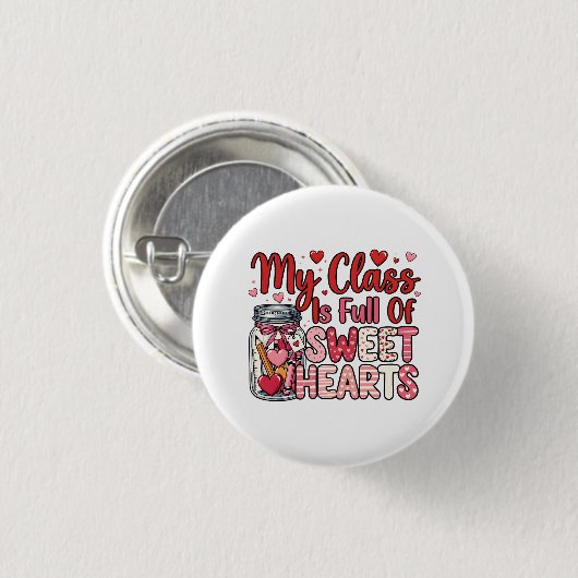 Teacher Sweet Heart Valentine's Button (Voorkant /achterkant)