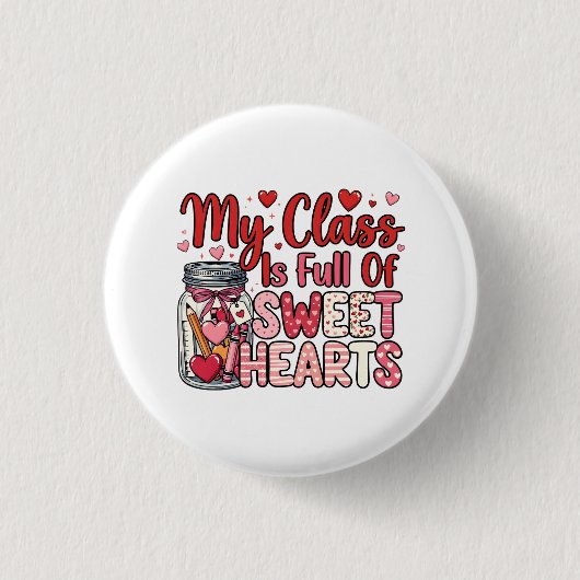 Teacher Sweet Heart Valentine's Button (Voorkant)