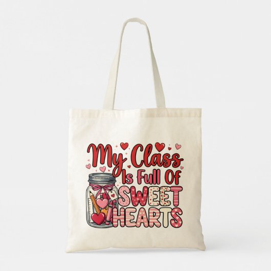 Teacher Sweet Heart Valentine's Tote Bag (Achterkant)