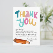 Teacher Sweet Treat Label, Bedankkaart (Staand voorkant)