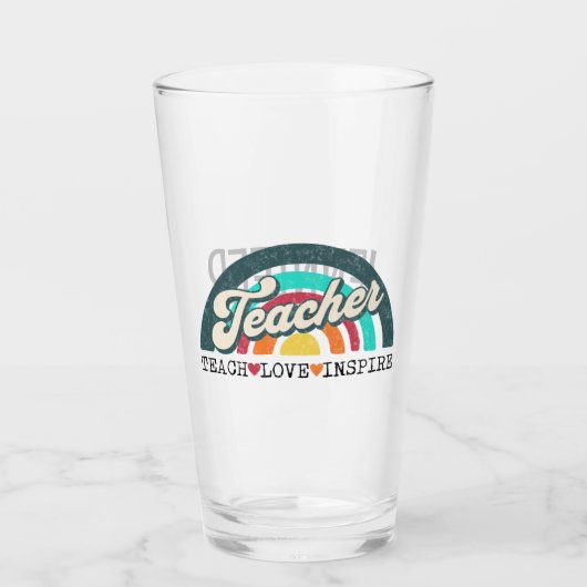 Teacher tekst ontwerp glas (Voorkant)