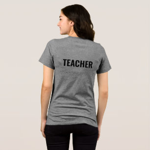 TEACHER Text Grey Tri-Blend Shirt met Achterdruk